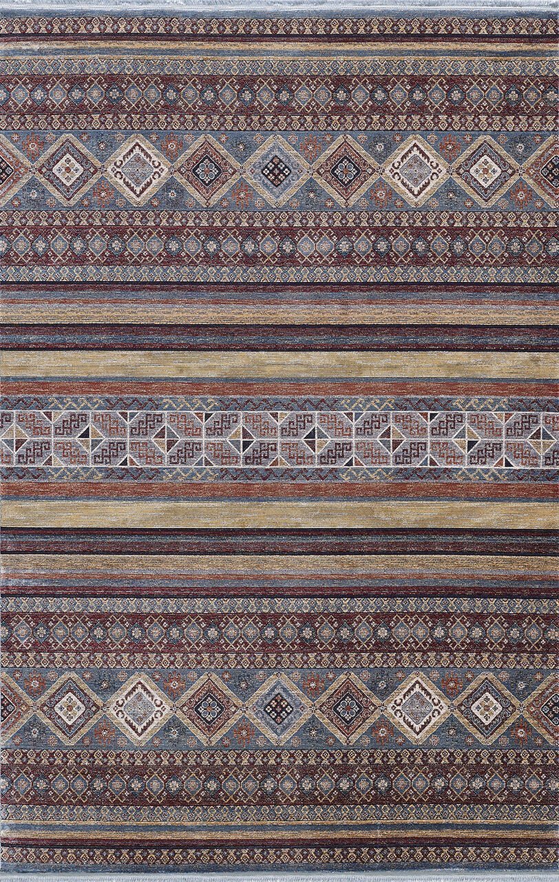 Artemis Halı Bella - 06476E - Gri Mavi Kırmızı Halı 200x290