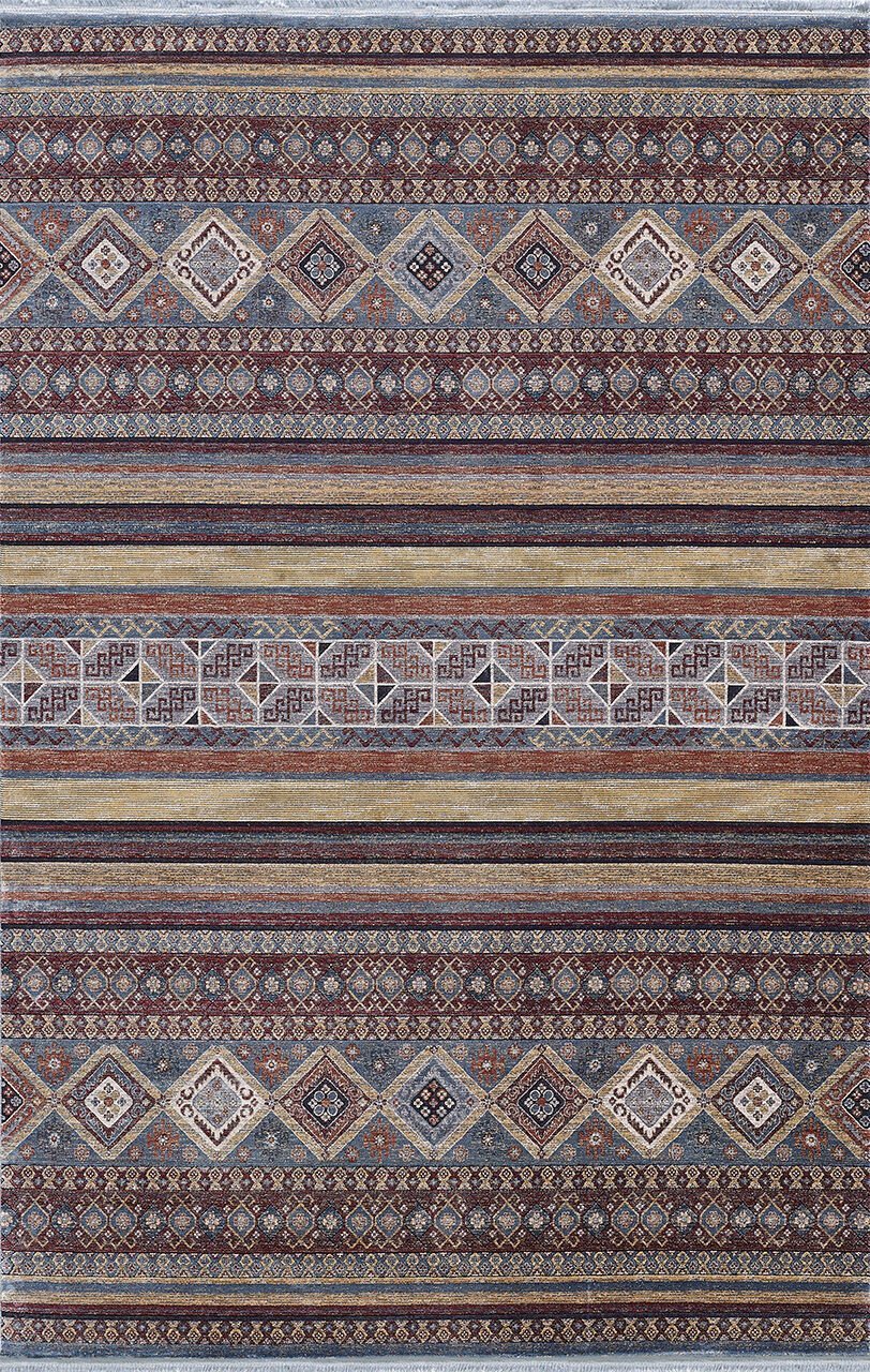 Artemis Halı Bella - 06476E - Gri Mavi Kırmızı Halı 120x180