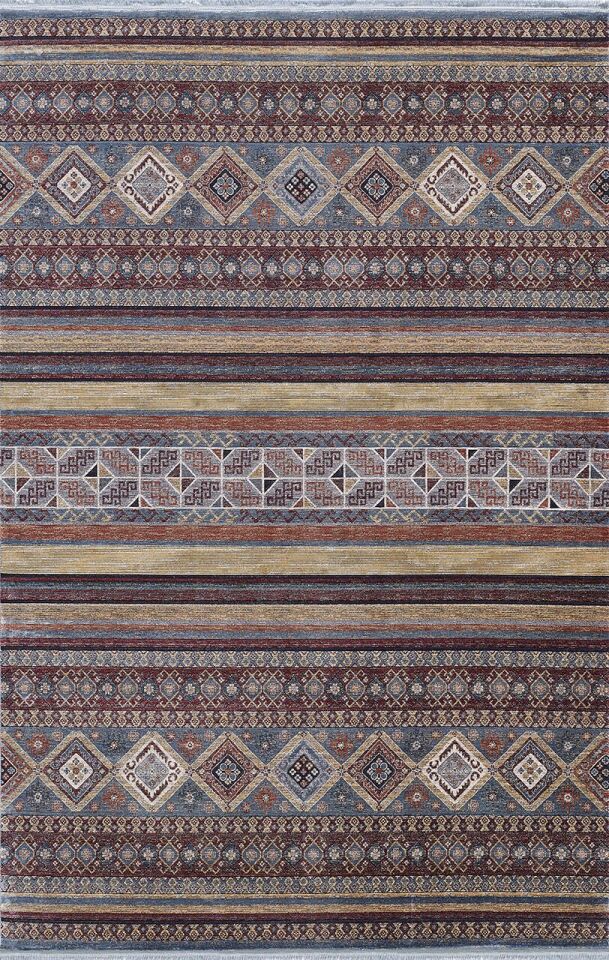 Artemis Halı Bella - 06476E - Gri Mavi Kırmızı Halı 120x180